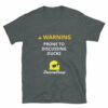 mockup-4f5a49a3.jpg WARNING! Prone to Discussing Ducks Short-Sleeve Unisex T-Shirt