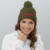 mockup-9abd4415.jpg Chicken Magnet Pink Lettering Pom Pom Beanie