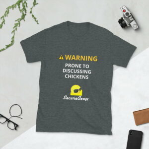 mockup-e9df78ea.jpg WARNING! Prone to Discussing Chickens Short-Sleeve Unisex T-Shirt