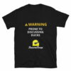 unisex-basic-softstyle-t-shirt-black-5fecb0c28c133.jpg WARNING! Prone to Discussing Ducks Short-Sleeve Unisex T-Shirt