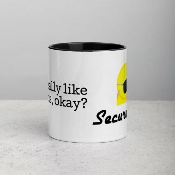 white-ceramic-mug-with-color-inside-black-11oz-5fecb69e49917.jpg I Just Really Like Chickens, Okay? Mug